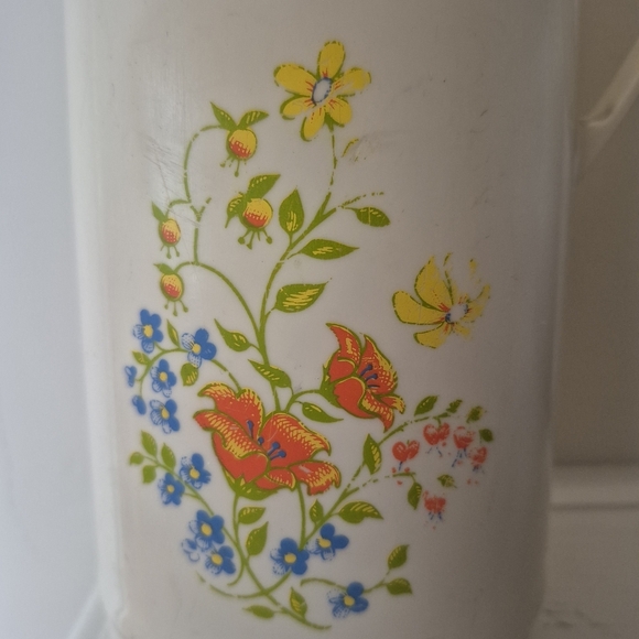 Vintage 1970 Thermos Carafe With Floral Design - Picture 3 of 7